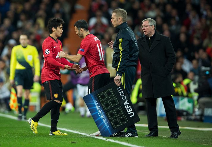 Kagawa kemur hér af velli í leiknum gegn Real Madrid.