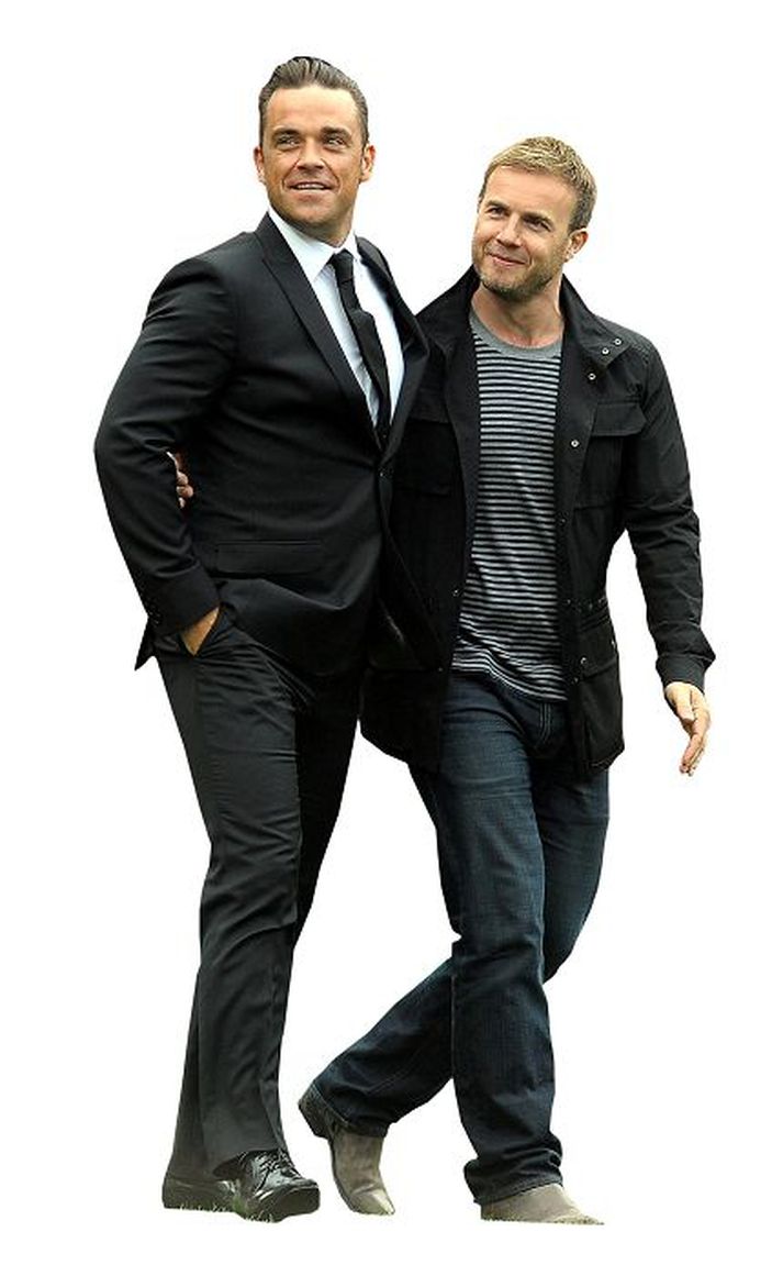 Gary Barlow og Robbie Williams er orðnir góðir vinir aftur.