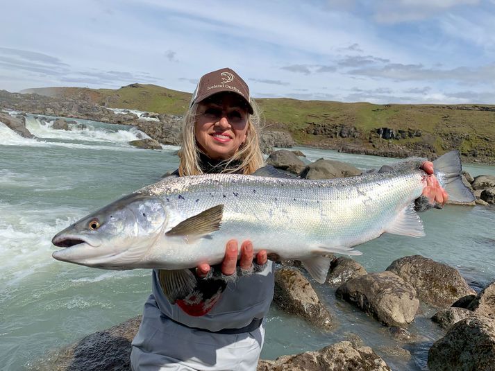 Harpa Hlín Þórðardóttir einn eiganda Iceland Outfitters verður örruglega við bakkann við opnun Urriðafoss í Þjórsá