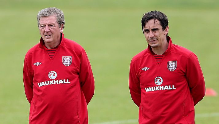 Gary Neville ásamt Roy Hodgson