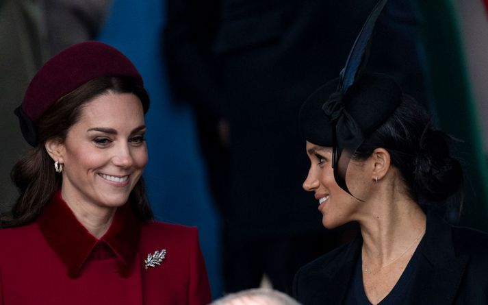 Katrín hertogaynja af Cambridge og Meghan hertogaynja af Sussex hafa lengi verið sagðar elda grátt silfur saman. Lítið virðist þó til í þeim orðrómum.