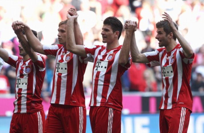 Gomez skoraði þrennu fyrir Bayern í dag. Mynd. Getty