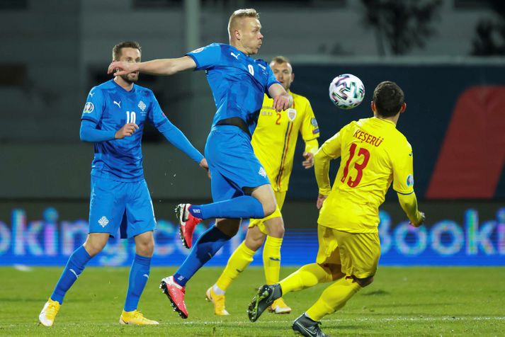 Kolbeinn Sigþórsson varð fyrir því óláni að handarbrotna gegn Armeníu í fyrradag.