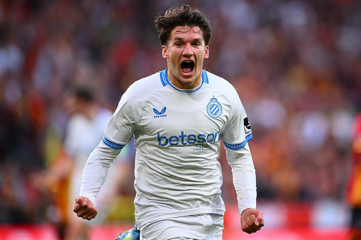 Christos Tzolis fagnaði fjölda marka fyrir Club Brugge og er nú á leið til Arsenal.