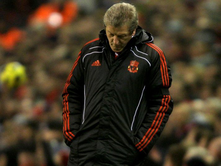 Roy Hodgson, stjóri Liverpool, var ekki upplitsdjarfur á Anfield á miðvikudaginn.