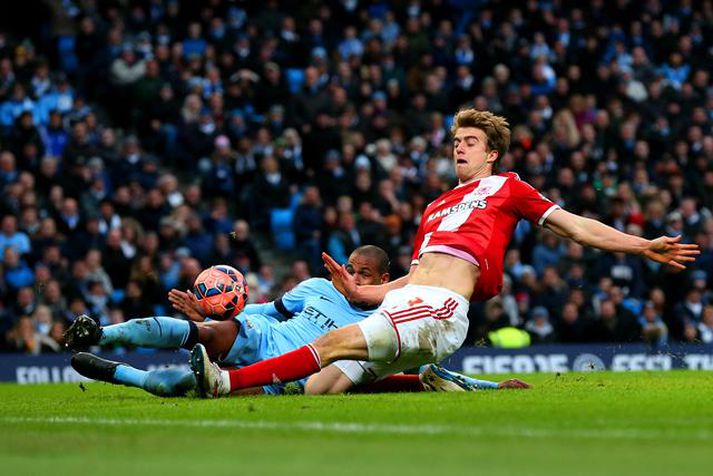 Patrick Bamford kemur Boro yfir gegn Man City.