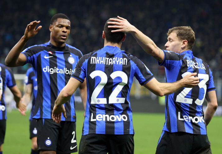 Mkhitaryan skoraði eitt marka Inter í kvöld.