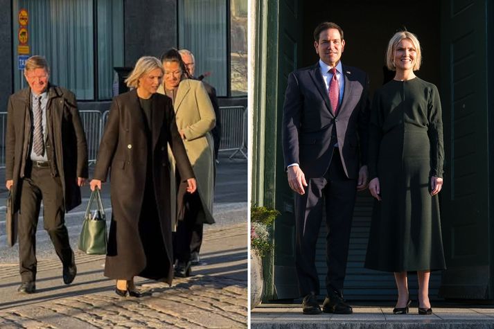 Kristrún Frostadóttir forsætisráðherra er glæsileg í kjól frá Victoriu Beckham.