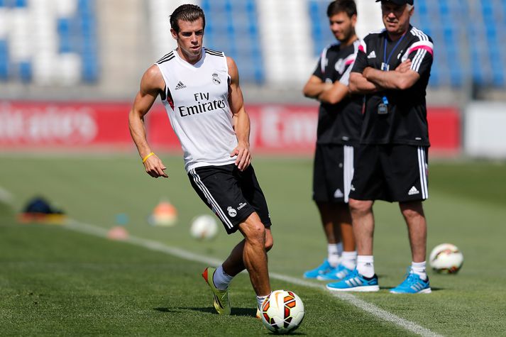 Gareth Bale á æfingu með Real Madrid um daginn.