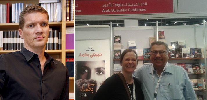 Egill Örn, framkvæmdastjóri Forlagsins, segir arabíska útgefendur hafa mikinn áhuga á íslenskum bókmenntum. Til hægri má sjá Úu Matthíasdóttur, starfsmaður Réttindaskrifstofu Forlagsins ásamt nýju samstarfsaðilunum.