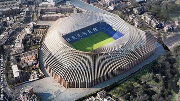 Áætlanir um endurgerð Stamford Bridge, sem hafa verið settar á hilluna, gerðu ráð fyrir kostnaði upp á einn milljarð punda