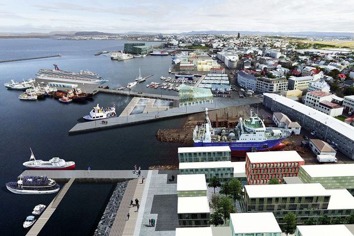 Nýjar íbúðir kunna að setja mark sitt á gömlu höfnina í Reykjavík í náinni framtíð. Slippurinn verður áfram á sínum stað fyrst um sinn.
