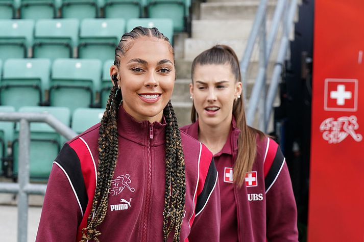 Alayah Pilgrim skoraði eina mark Sviss gegn Luzern-strákunum.