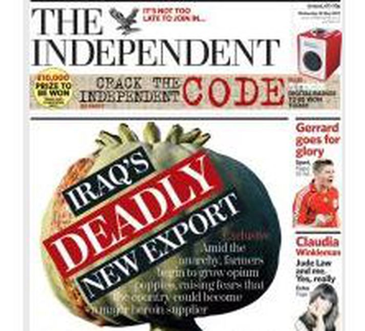 Forsíða Independent í dag.