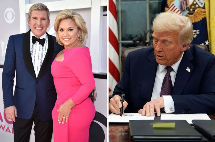 Donald Trump hefur komið þeim Todd og Julie Chrisley til bjargar og náðað þau. Todd fékk tólf ára dóm en Julie sjö og hafa þau setið inni frá janúar 2023.