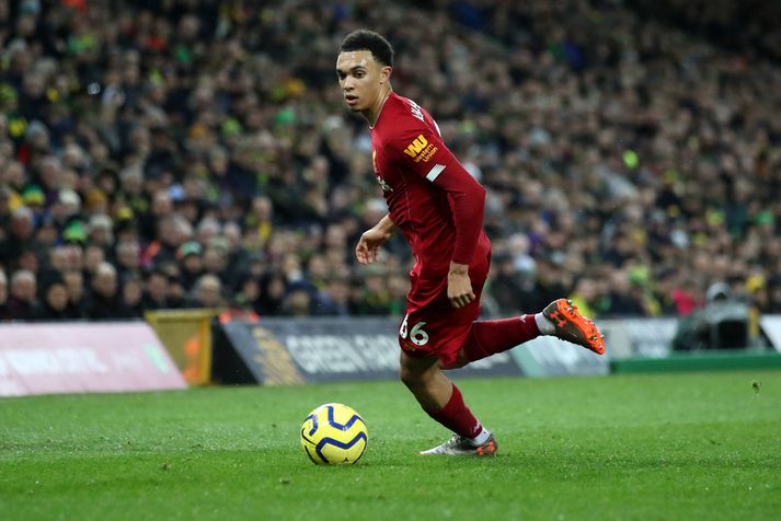 Trent Alexander-Arnold er kominn með tíu stoðsendingar í ensku úrvalsdeildinni á þessu tímabili.