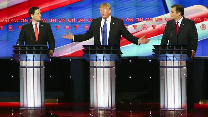 Marco Rubio, Donald Trump og Ted Cruz.