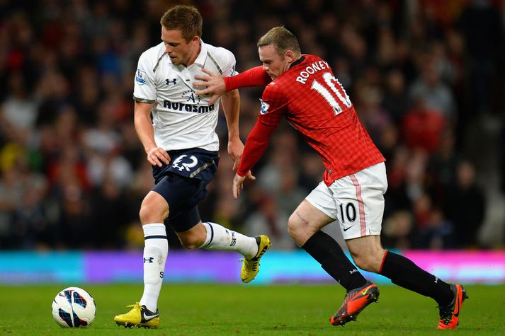 Gylfi Þór Sigurðsson í leik á móti Manchester United.