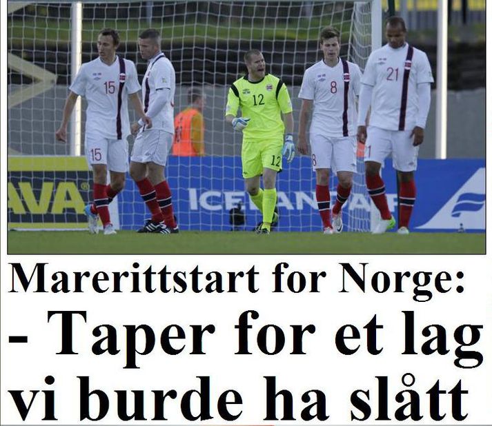 Forsíðan á vef VG í kvöld.