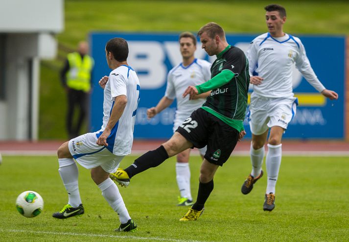 Úr leik Breiðabliks og FC Santa Coloma.