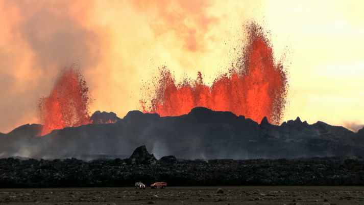 Hraunflæðið frá eldstöðinni er á við rennsli Þjórsár.