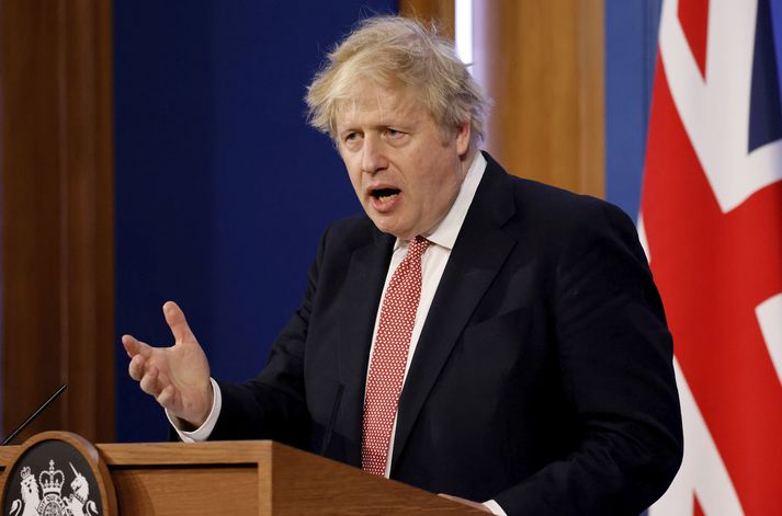 Boris Johnson, forsætisráðherra Bretlands, kynnti áætlunina á blaðamannafundi í dag. 