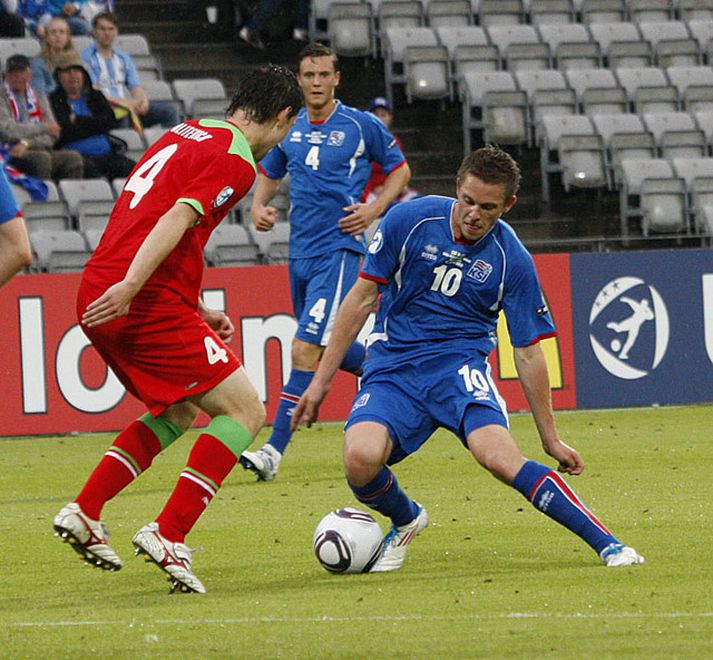 Gylfi Þór Sigurðsson í leik með íslenska U-21 liðinu á EM.