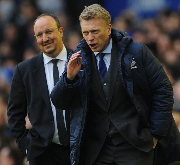 David Moyes stjóri Everton og Rafa Benitez. Mynd/Getty.