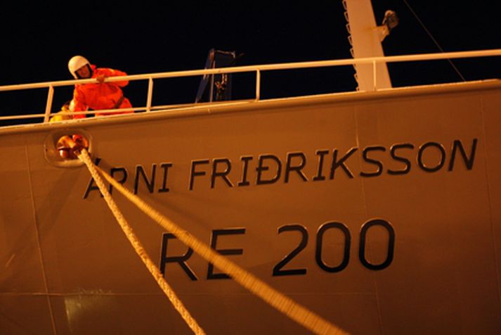 Hafrannsóknarskipið Árni Friðriksson er komið til hafnar. Mynd/ Anton.