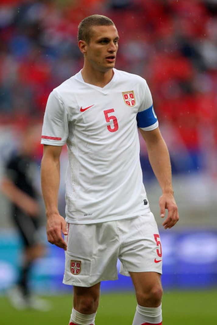 Nemanja Vidic í leik með serbneska landsliðinu.