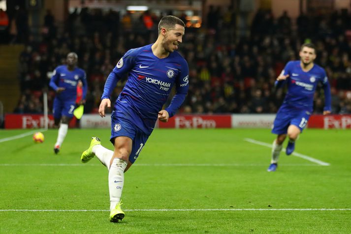 Hazard skoraði tvö í kvöld.
