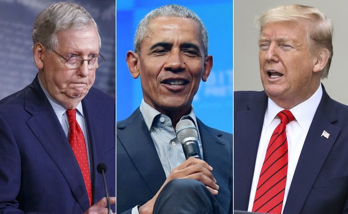 Mitch McConnell, Barack Obama og Donald Trump.