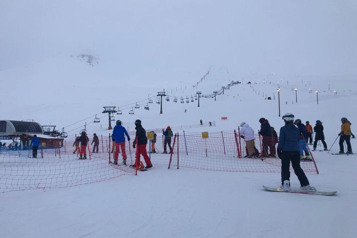 Nýfallinn snjór er í Hlíðafjalli. Myndin er úr safni.