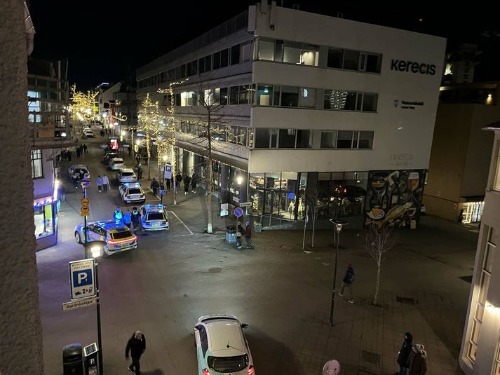 Einn var handtekinn á Laugaveginum í kvöld.