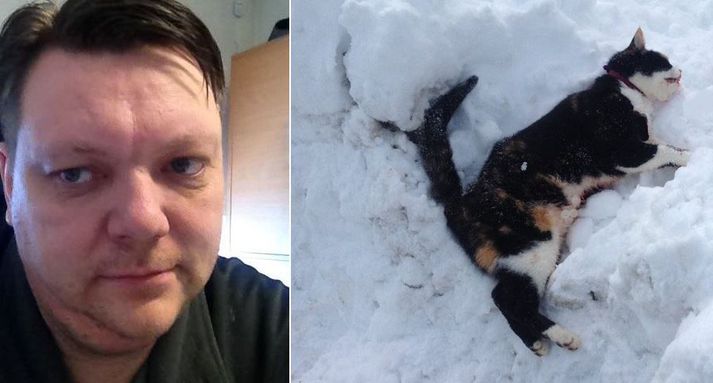 Rúnar Sigurjónsson segir þetta mikinn sorgardag eftir að ekið var á köttinn Matthildi.