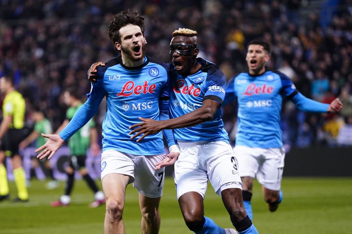 Khvicha Kvaratskhelia og Victor Osimhen hafa verið sjóðandi heitur í liði Napoli á tímabilinu.