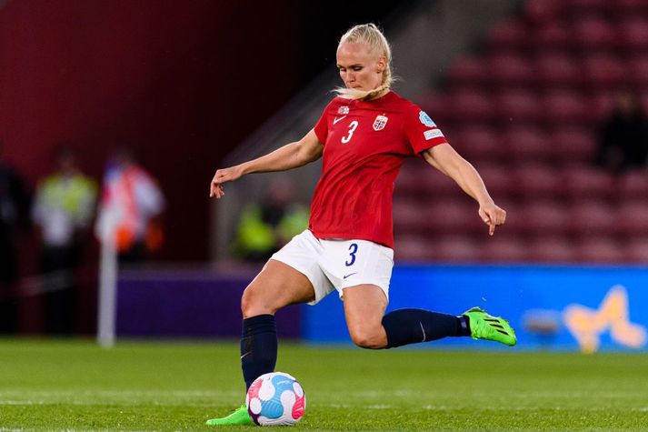 María Þórisdóttir í leik með norska landsliðinu sem mætir Englandi í vináttulandsleik á morgun.
