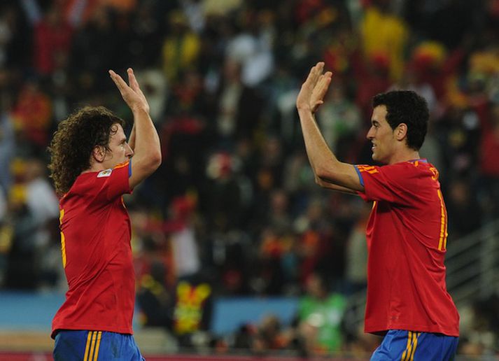 Puyol og Busquets.