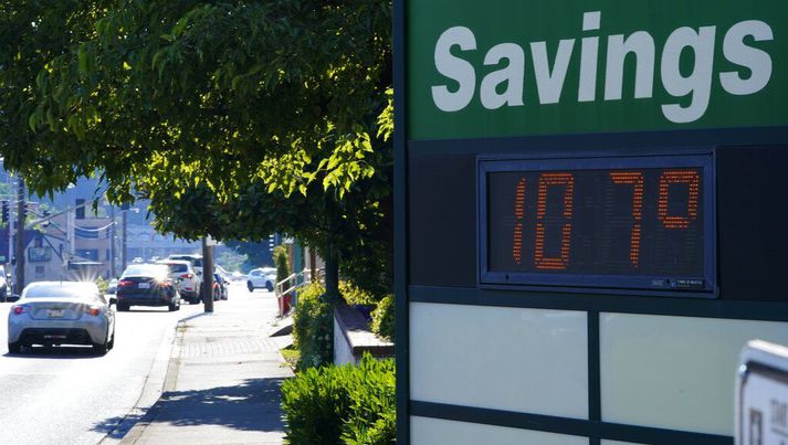 Hitamælirinn sýndi 107°F í borginni Ólympíu í Washington-ríki í hitabylgjunni 28. júní. Það er um 41,7°C. Fjöldi fólks lét lífið í hitanum.