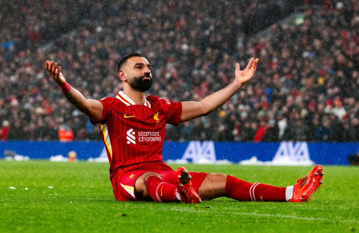 Mohamed Salah er að sjálfsögðu með mark á listanum.