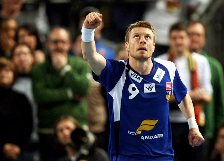 Guðjón Valur í leik með íslenska landsliðinu.
