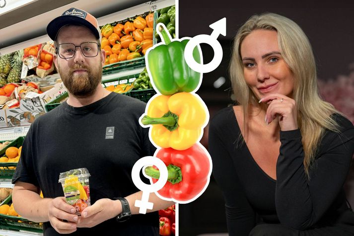 Kynlífstækjaverslunareigandinn Gerður vill meina að kvenkyns paprikur séu safararíkastar en garðyrkjubóndinn Örn er á því að þær appelsínugulu séu bestar.