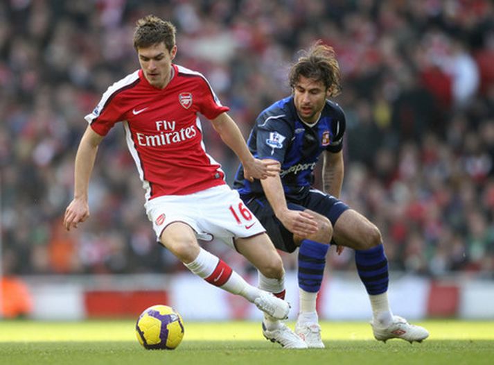 Aaron Ramsey í leik með Arsenal.