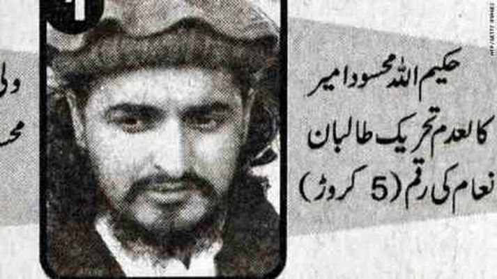 Þessi mynd af Hakeemullah Meshud birtist í pakistönsku dagblaði.