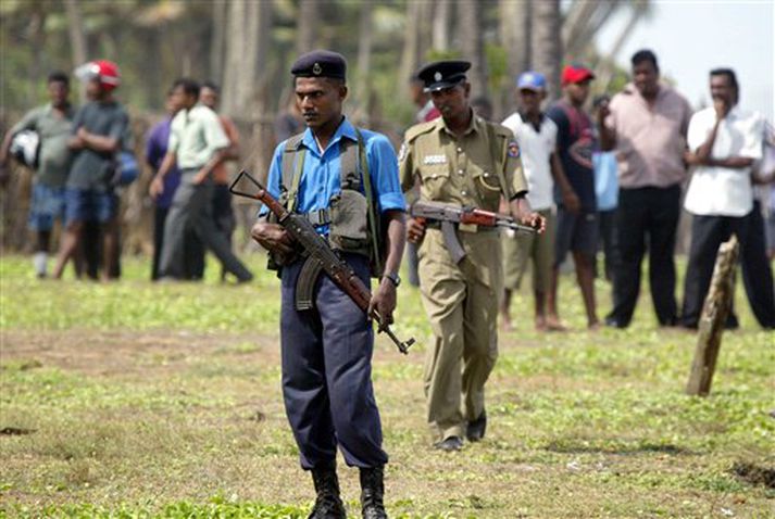 Stjórnarhermenn á Sri Lanka.