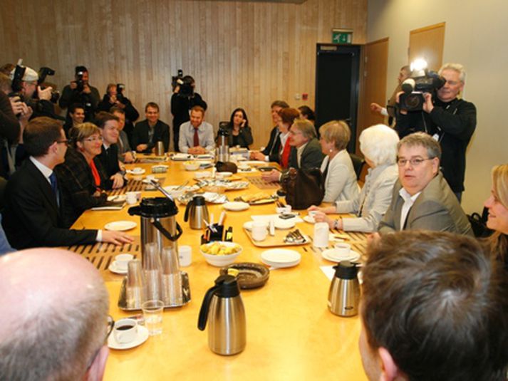 Þingflokkur Samfylkingarinnar á fundi í janúar fyrr á þessu ári.