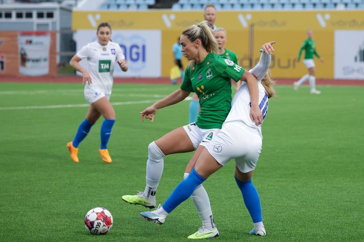 Katrín Ásbjörnsdóttir skoraði gegn sínu gamla félagi.