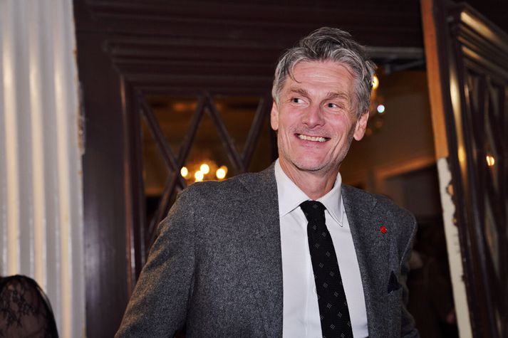 Pétur var heldur betur sáttur með niðurstöður kvöldsins. 