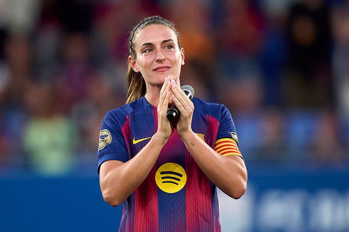 Alexia Putellas felldi tár þegar hún kvaddi Barcelona eftir óhemju farsælan tíma með félaginu.