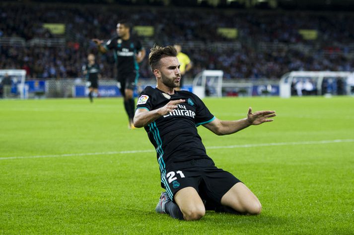 Borja Mayoral Moya fagnar sínu fyrsta marki fyrir Real Madrid.